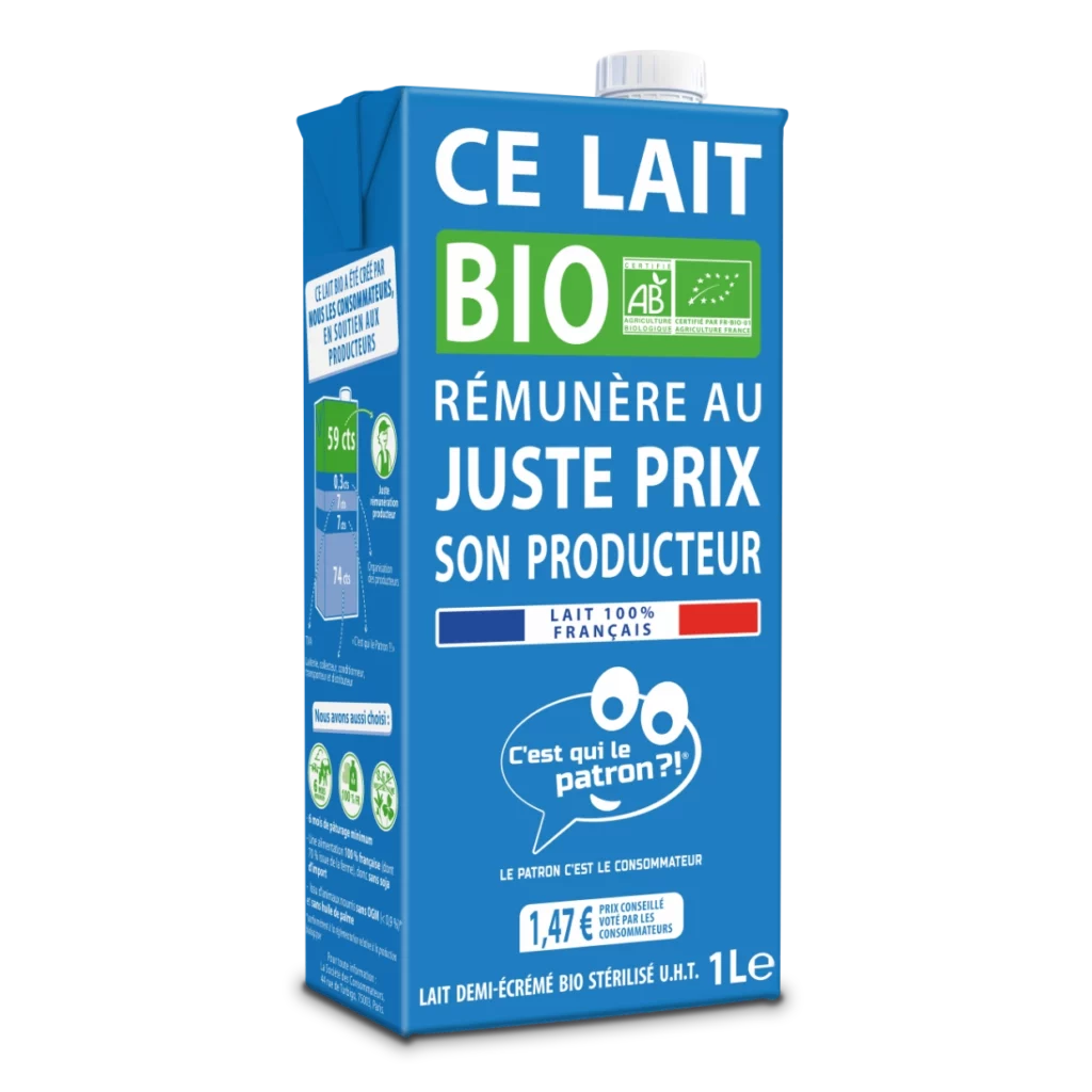 Lait bio demi-écrémé des consommateurs - C'est qui le Patron