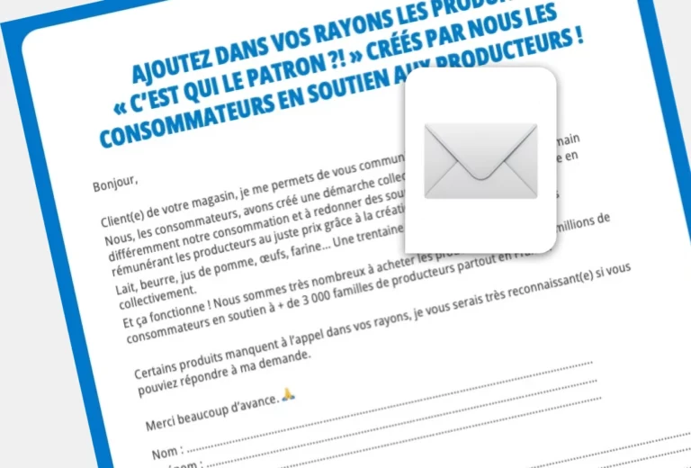 Lettre de demande à déposer en magasin