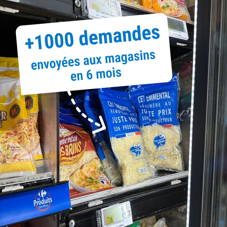 + 1000 demandes de l'emmental envoyés aux magasins en 6 mois