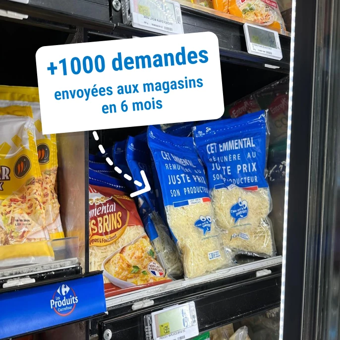 +1000 demandes d'emmmental en magasin en 6 mois